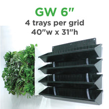 Our green wall vertical planter kit for 6" grow pots comes with four trays per grid.